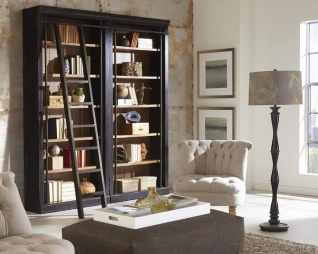 Martin Furniture Toulouse 2-Piece Aged Ebony Bookcase-2