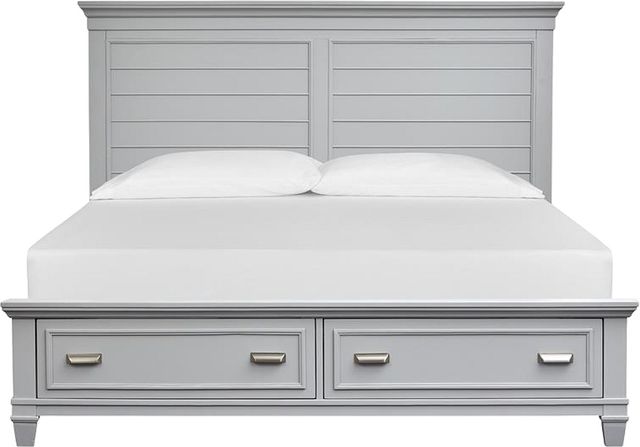 Magnussen Home® Charleston Harbor Gray Queen Panel Storage Bed-2