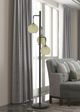 Cal® Lighting & Accessories Sardis Black/White Metal Floor Lamp With Round Roped Shade-1