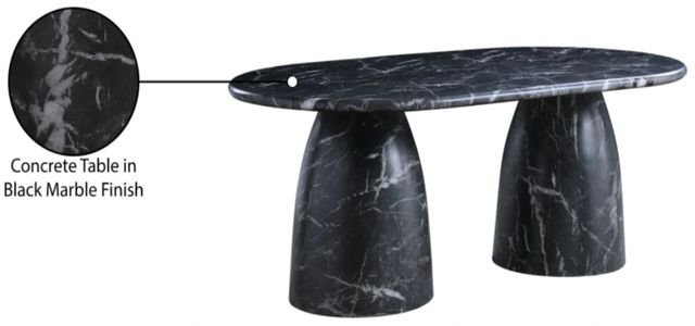 Meridian Furniture Cosenza Black 78" Indoor/Outdoor Concrete Dining Table-4