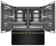 ZLINE Autograph Edition 72" 39.6 Cu. Ft. Black Stainless Steel French Door Built-In Bottom Freezer Refrigerator with Water Dispenser and Ice Maker in Graphite Gray Interior and Champagne Bronze Helix Handles-2