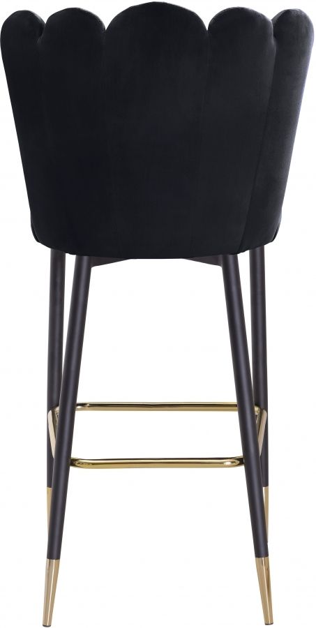 Meridian Furniture Lily Black Velvet Stool-3