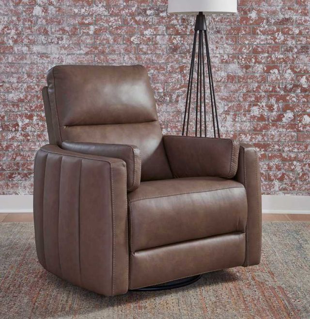 Liberty Furniture Reilly Aline Saddle Leather Power Swivel Glider Recliner-2
