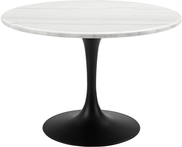Steve Silver Co. Colfax 45" Round White Marble Top with Black Base Dining Table-0