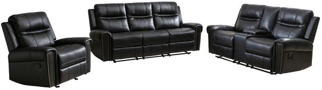 Mazin Furniture Emerson Black Upholstered Rocker Recliner-2