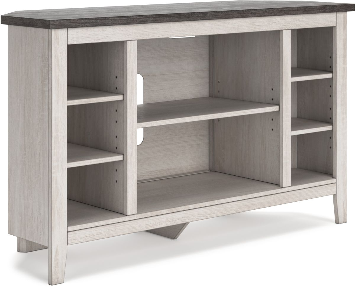 Signature Design by Ashley Dorrinson Two Tone Corner TV Stand