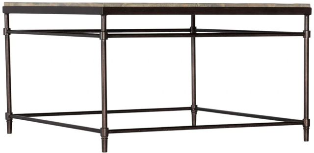 Hooker® Furniture St. Armand Light Wood Square Cocktail Table with Antique Bronze Base-0