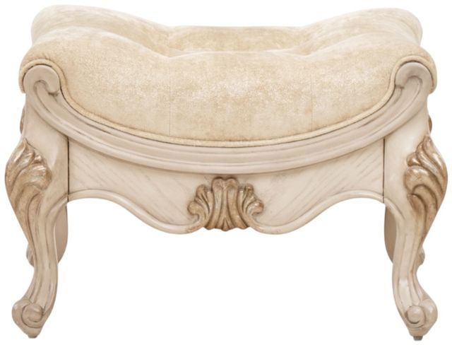Michael Amini® Platine De Royale Champagne Vanity Bench-2