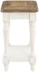Winners Only® Augusta Rustic Brown Top Chair Side Table with White Base-2