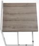 Monarch Specialties Inc. Dark Taupe 25"H Accent Table with Silver Base-1