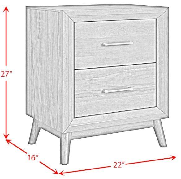 Elements International Santa Barbara Walnut 2-Drawer Cabinet-1