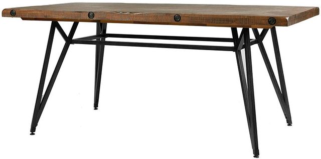 Olliix by INK+IVY Reclaimed Brown/Gun Metal Trestle Dining/Gathering Table-0