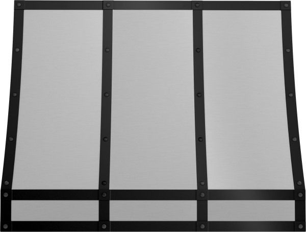 Zephyr Designer Collection 36'' Matte Black Forte Hood Banding Kit-3