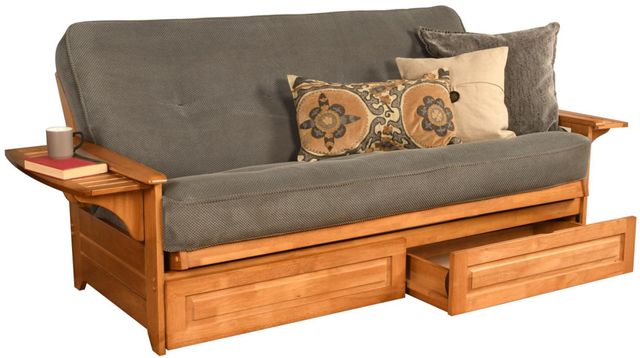 Kodiak Furniture Phoenix Marmont Thunder/Butternut Full Storage Futon with Mattress-0