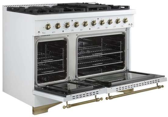 FORNO® Massimo Series Alta Qualita 48" White Pro Style Dual Fuel Range-3
