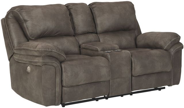 Benchcraft® Trementon Graphite Power Reclining Loveseat with Console-0
