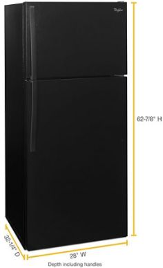 Whirlpool® 28" 14.3 Cu. Ft. Black Top Freezer Refrigerator-2