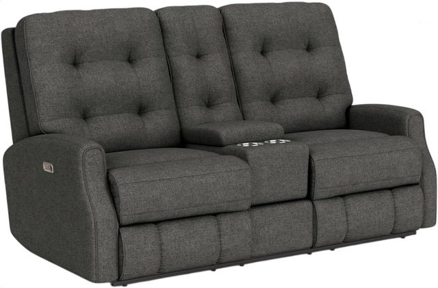 Flexsteel® Customizable Devon Power Reclining Loveseat with Console and Power Headrests-0