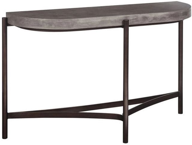 Modus Furniture Lyon Gray Natural Console Table with Brushed Bronze Base-0