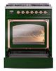 Ilve® Nostalgie II Noblesse 30" Emerald Green Pro Style Dual Fuel Range with Copper Trim-3