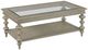 England Furniture Tigbee Glass Top Rectangular Cocktail Table with White Oak Base-0