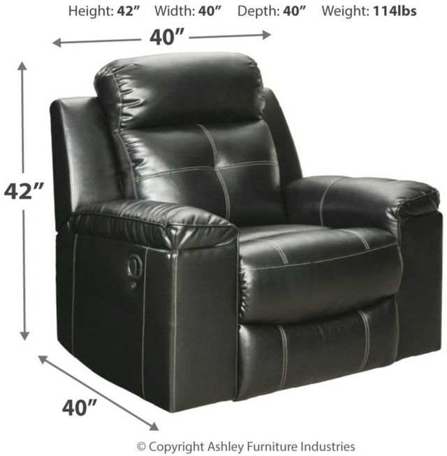 Signature Design by Ashley® Kempten Black Rocker Recliner-2
