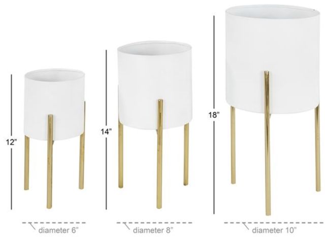 Deco Marche 3-Piece White Planter Set-2