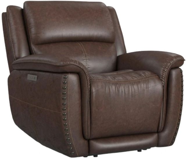 Flexsteel® Beau Dark Sable Brown Power Recliner with Power Headrest-0