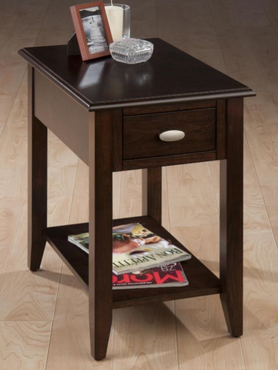 Jofran Inc. Merlot Brown Chairside Table-1