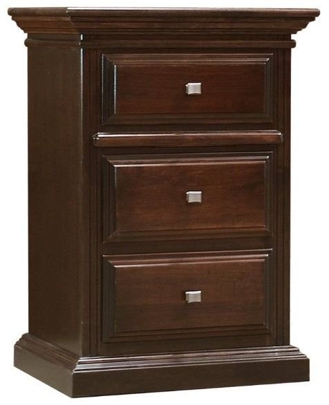 Wolfcraft Furniture McKinley Brown Nightstand with Pull Tray-0