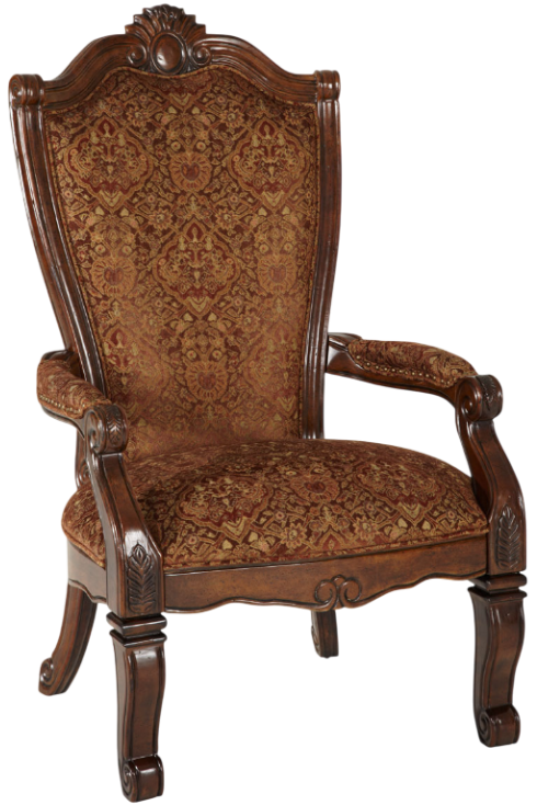 Michael Amini® Windsor Court® Gold/Vintage Fruitwood Arm