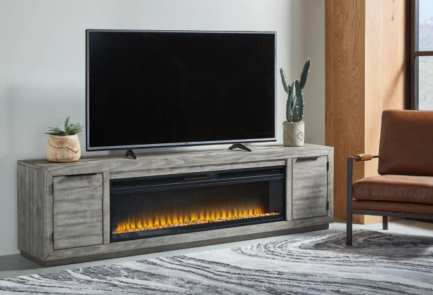 Signature Design by Ashley® Naydell Gray TV Stand with Electric Fireplace-4