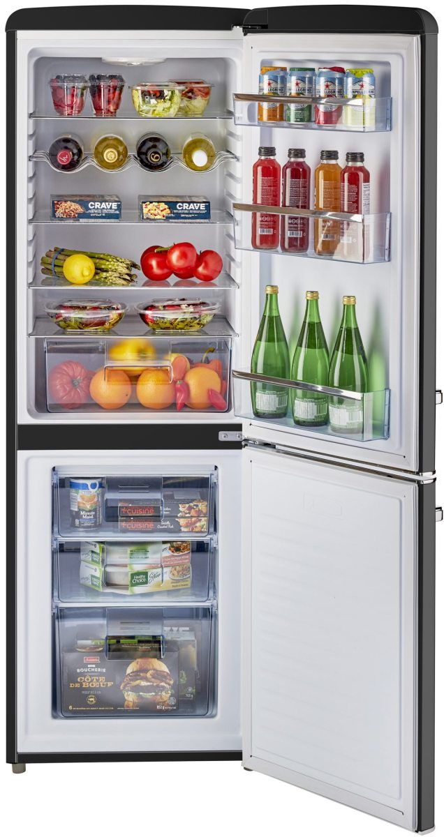 Unique® Appliances Classic Retro 22" 7.0 Cu. Ft. Midnight Black Counter Depth Bottom Freezer Refrigerator-2