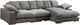 Moe's Home Collection Plunge 3-Piece Charcoal Large L-Shaped Sectional and Reversible Chaise-0