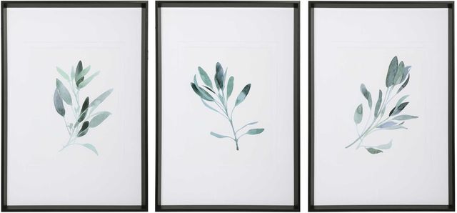 Uttermost® Emma Scarvey 3-Piece Simple Sage Framed Prints Set-0