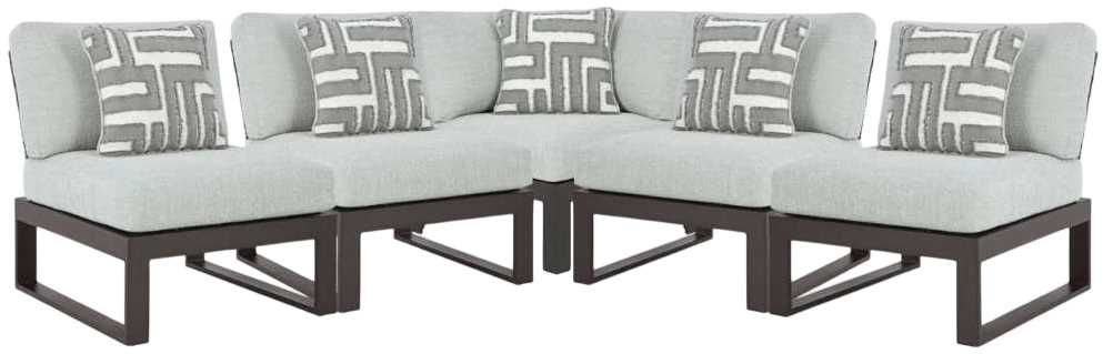 Signature Design by Ashley® Beachloft 5-Piece Black/Gray Aluminum/Fabric Outdoor Sectional