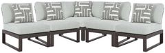 Signature Design by Ashley® Beachloft 5-Piece Black/Gray Aluminum/Fabric Outdoor Sectional