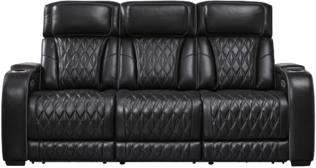 Signature Design by Ashley® Boyington Black Power Reclining Sofa-1