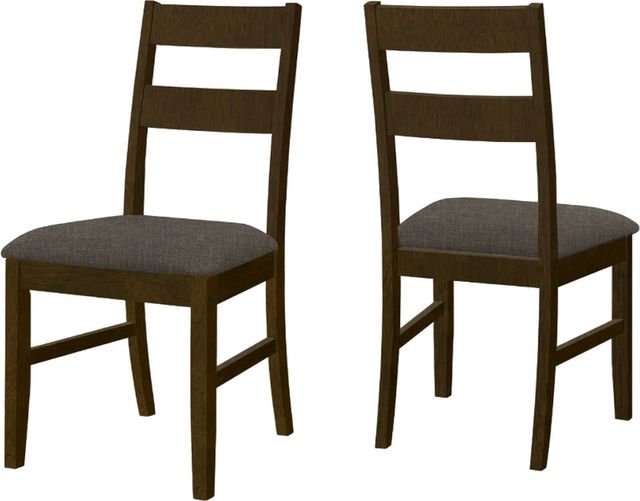 Monarch Specialties Inc. 2-Piece Brown/Warm Walnut Brown Side Chair Set-1
