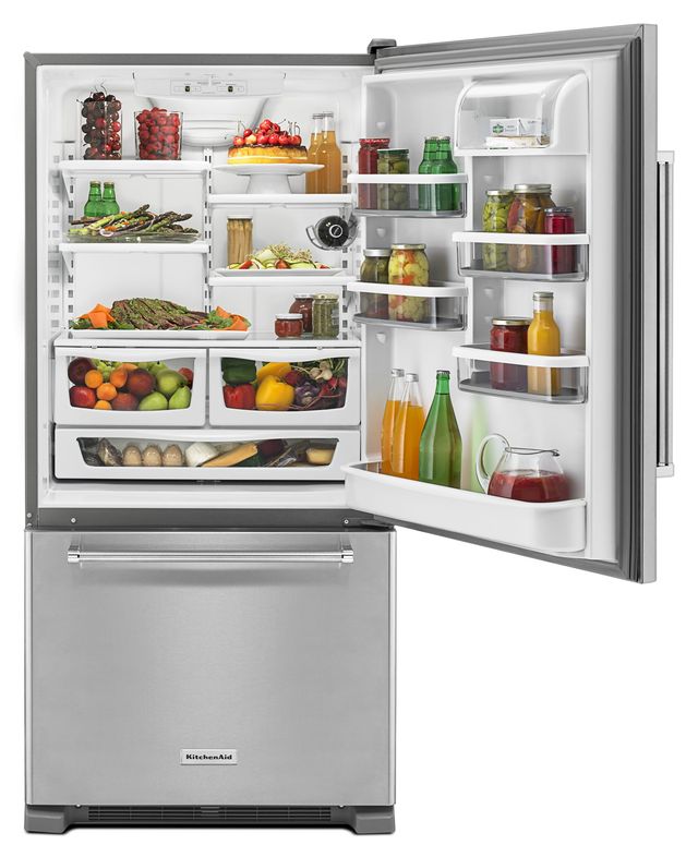 KitchenAid® Architect® Series II 22.0 Cu. Ft. Bottom Freezer Refrigerator-Stainless Steel-2