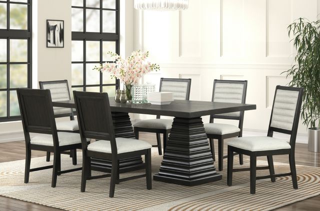 New Classic® Home Furnishings Plateau Beige/Rustic Espresso Dining Side Chair-1