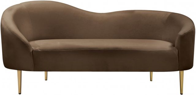 Meridian Furniture Ritz Brown Velvet Loveseat-1