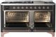 Ilve® Majestic III 60" Graphite Matte Pro Style Dual Fuel Natural Gas Range with Solid Door and Copper Trim-1