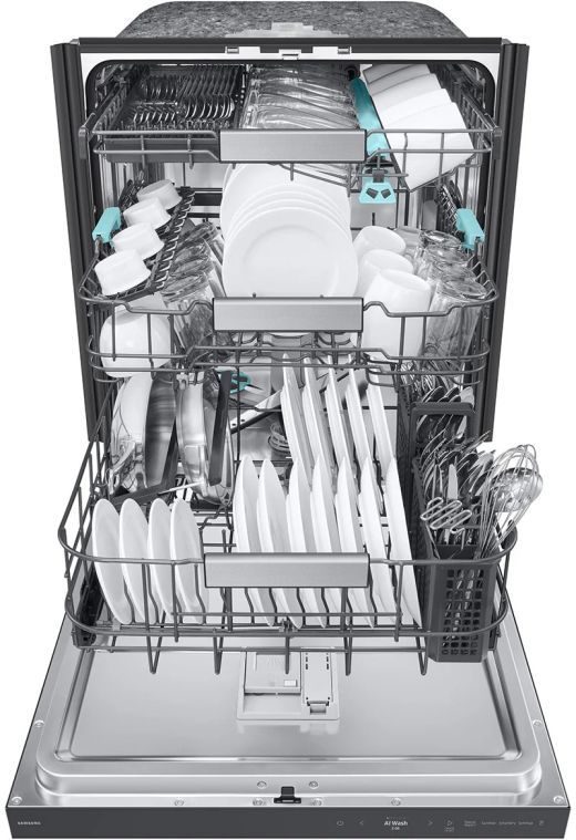Samsung Bespoke AI 24" Fingerprint Resistant Stainless Steel Top Control Built-In Smart Dishwasher-2
