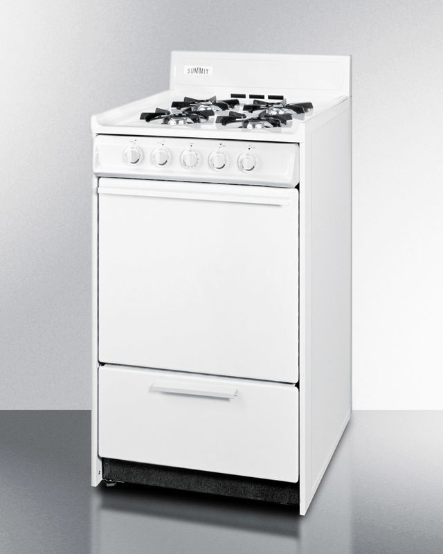 Summit® 20" White Freestanding Gas Range-2