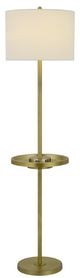 Cal® Lighting & Accessories Crofton Antique Brass Floor Lamp with Tray Table-1