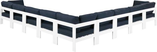 Meridian Furniture Nizuc 9-Piece Navy Outdoor Patio Modular Sectional Set-2