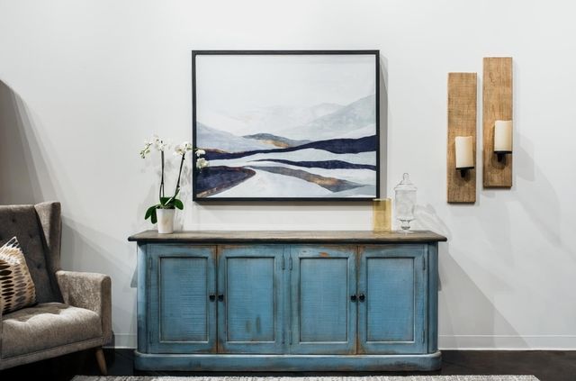 Nest Home Collections Amelia Antique Blue/Distressed Light Blue Buffet-1