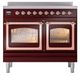 Ilve® Nostalgie II Noblesse 40'' Burgundy Pro Style Induction Range with Copper Trim-1