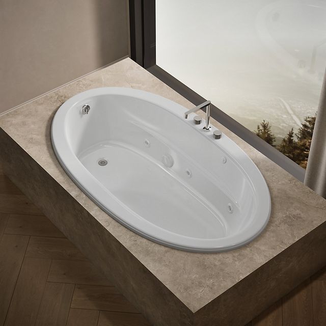KOHLER® Sunward® White 72" x 42" Whirlpool Bath-1